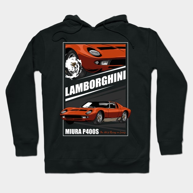 Vintage Miura Exotic Car Hoodie by milatees